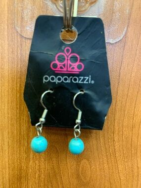 Paparazzi Turquoise Bead Drop Earrings - Turquoise